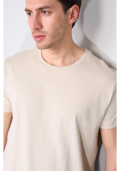 2772 Erkek Bisiklet Yaka T-Shirt Vizon modelleri
