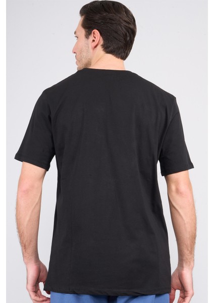 Çetinkaya Mentality 3720 Bisiklet Yaka 30/1 Penye Regular Baskılı T-Shirt Siyah fırsatları