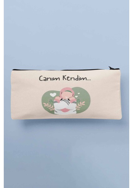 Canım Kendim No:1 Baskılı Bez Makyaj Çantası Kalemlik Cüzdan