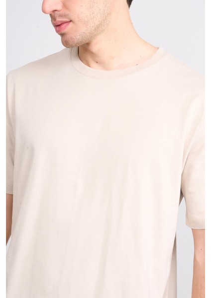 Çetinkaya Mentality 3880 Bisiklet Yaka 16/1 Süprem Regular T-Shirt Vizon modelleri