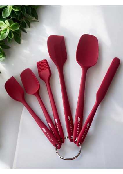 6 Parça Spatula Seti Yanmaz Yapışmaz Slikon Yumurta Fırçası Kaşık Bıçak Pasta Spatula Seti