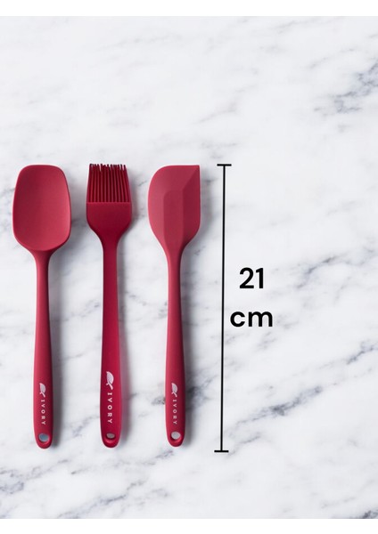 6 Parça Spatula Seti Yanmaz Yapışmaz Slikon Yumurta Fırçası Kaşık Bıçak Pasta Spatula Seti