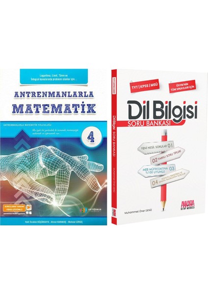 Yayınları Antremanlarla Matematik 4 ve Akm Dil Bilgisi Soru Bankası Seti 2 Kitap