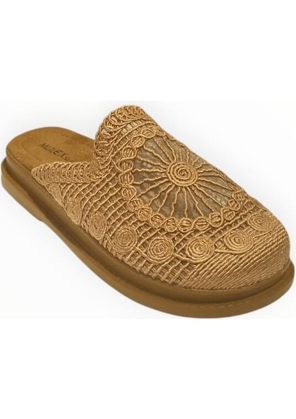 Kadın Örgü Işlemeli Önü Kapalı Terlik Vizon - 38 fiyatları