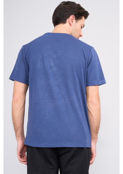 Çetinkaya Mentality 3391 Erkek Bisiklet Yaka Regular Ottoman T-Shirt Indigo fırsatları