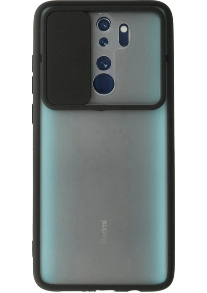 Newface Xiaomi Redmi Note 8 Pro Kılıf Palm Buzlu Kamera Sürgülü Silikon - Siyah