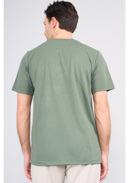 Çetinkaya Mentality 3391 Erkek Bisiklet Yaka Regular Ottoman T-Shirt Haki fırsatları
