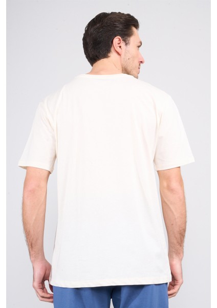Çetinkaya Mentality 3807 Bisiklet Yaka 30/1 Penye Regular Baskılı T-Shirt Koyu Krem fırsatları