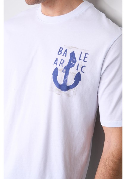 Çetinkaya Chester Polo 3859 Bisiklet Yaka 30/1 Penye Regular Baskılı T-Shirt Beyaz modelleri