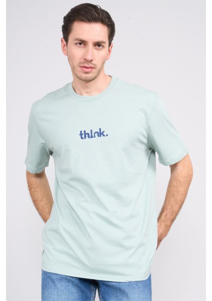 Çetinkaya Chester Polo 3900 Erkek Bisiklet Yaka Pamuk Baskılı Comfort T-Shirt Çağla