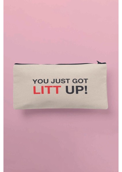 You Just Got Litt Up The Suits Baskılı Bez Makyaj Çantası Kalemlik Cüzdan