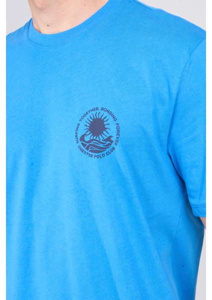 Çetinkaya Chester Polo 3833 Bisiklet Yaka 30/1 Penye Comfort Baskılı T-Shirt Cobalt modelleri