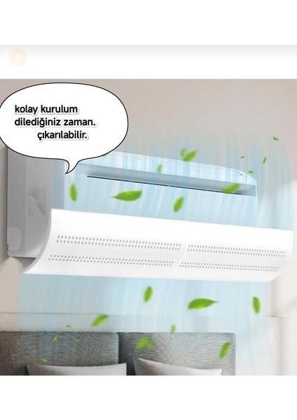 Klima Hava Yönlendirici Delikli Ayarlanabilir 58-105 cm Klima Çarpması Siperliği Aparatı Hava Perdesi Klima Aksesuarı Kilima Siperliği