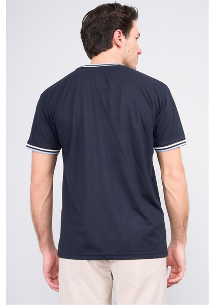 3792 Erkek Bisiklet Yaka 30/1 Pike T-Shirt Lacivert fırsatları