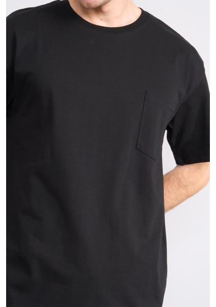 Çetinkaya Mentality 3892 Bisiklet Yaka 30/2 Süprem Loose Fit T-Shirt Siyah modelleri