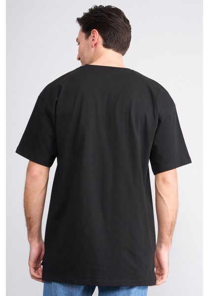 Çetinkaya Mentality 3892 Bisiklet Yaka 30/2 Süprem Loose Fit T-Shirt Siyah fırsatları