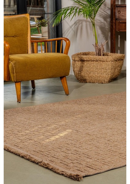 Naturel Pera, Jüt Modern Dokuma Soft Tuşeli Sisal Cut Loop Masaj Mekan Salon Oda Halısı