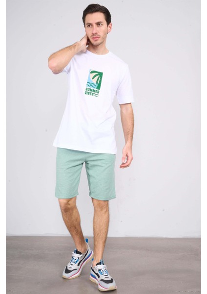Çetinkaya Mentality 3967 Bisiklet Yaka Penye Regular Baskılı Tshirt Beyaz fiyatları