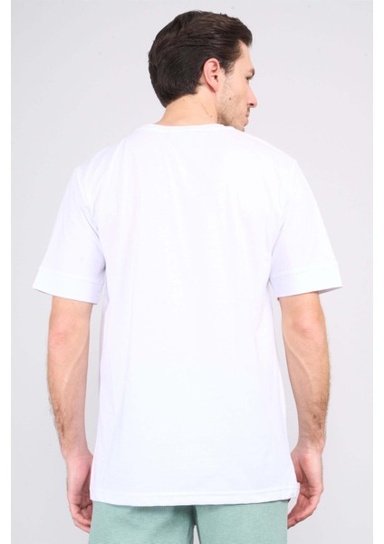 Çetinkaya Mentality 3967 Bisiklet Yaka Penye Regular Baskılı Tshirt Beyaz fırsatları