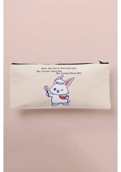 Bir Tutam Sanane Komik Eğlenceli Baskılı Bez Makyaj Çantası Kalemlik Cüzdan