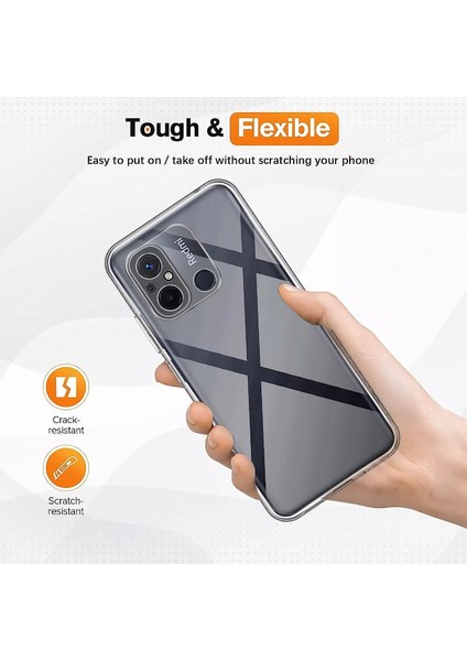 Xiaomi Redmi 12C Şeffaf Silikon Kılıf + Cam Ekran Koruyucu Seti (1 CAM 1 KILIF) modelleri