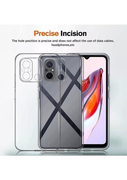 Xiaomi Redmi 12C Şeffaf Silikon Kılıf + Cam Ekran Koruyucu Seti (1 CAM 1 KILIF) fırsatları