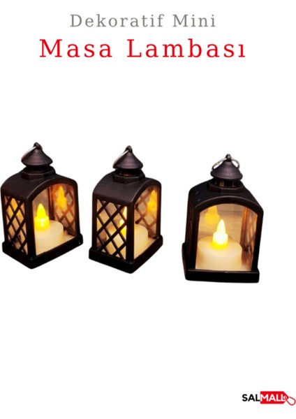 Şık Siyah Mini Masa Lambası, Dekoratif ve Modern Tasarım