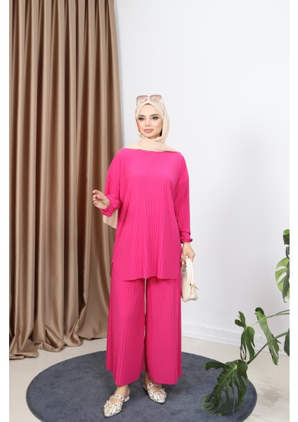 Piliseli Bol Kesim Pantolonlu Takım indirimleri