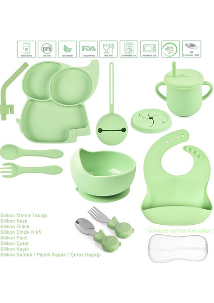 Silikon Beslenme Seti / Yeşil