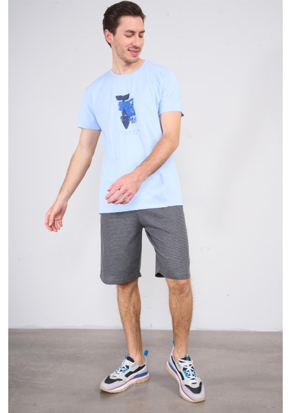 Çetinkaya Chester Polo 3861 Bisiklet Yaka 30/1 Penye Slimfit Baskılı T-Shirt Mavi fiyatları