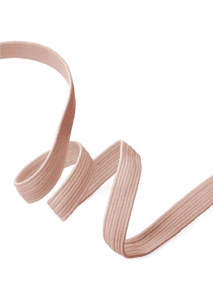 Pudra Pembe 20 mm 5 mt Dayanıklı Sert Yassı Elastik Şerit Lastik