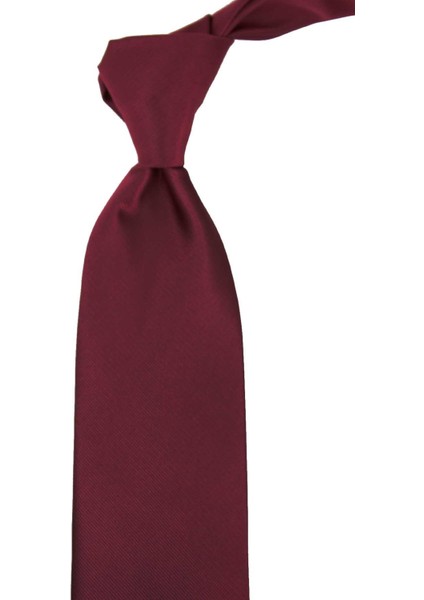 Bordo Reps Dokulu Düz Mendilli Klasik Kravat KK13180