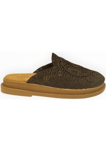 Kadın Örgü Işlemeli Önü Kapalı Terlik Siyah - 40