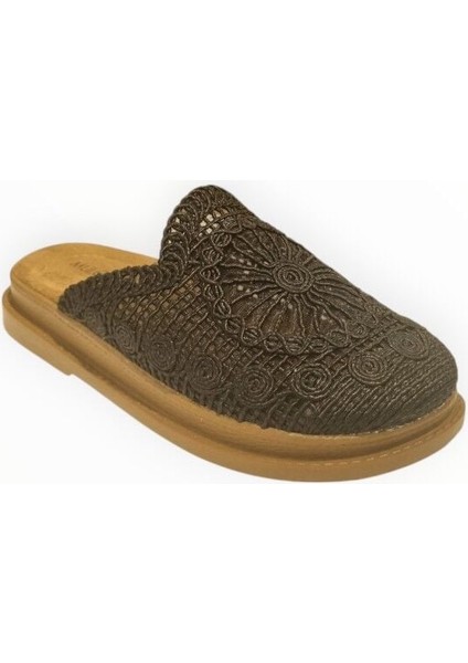 Kadın Örgü Işlemeli Önü Kapalı Terlik Siyah - 40 fiyatları