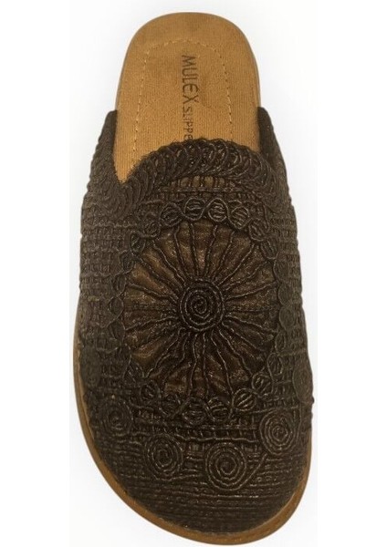 Kadın Örgü Işlemeli Önü Kapalı Terlik Siyah - 40 modelleri