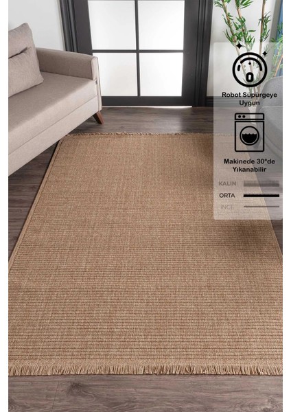 Naturel Pera, Jüt Modern Dokuma Soft Tuşeli Sisal Cut Loop Masaj Mekan Salon Oda Halısı