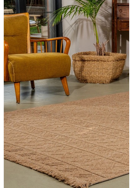 Naturel Pera, Jüt Modern Dokuma Soft Tuşeli Sisal Cut Loop Masaj Mekan Salon Oda Halısı