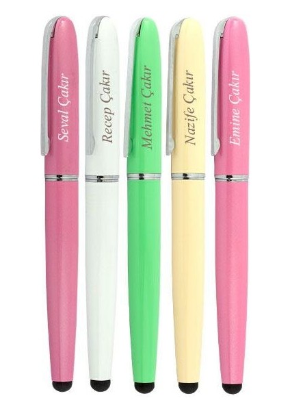 Isme Kişiye Özel Kapaklı Roler Tablet Kalemi Yılbaşı Hediyesi