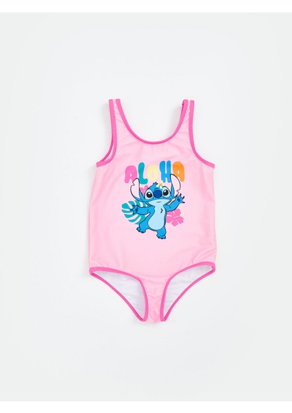 Yeni Sezon Stitch Baskili Hizli Kuruyan Kiz Cocuk Mayo - S5QN55Z1