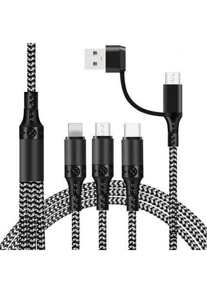 Ally Pd IPhone Li?ghtni?ng Type-C Mi?kro Hizli All In 1 Sarj Kablosu Kopmaz Halat 1 - KA6849-1319