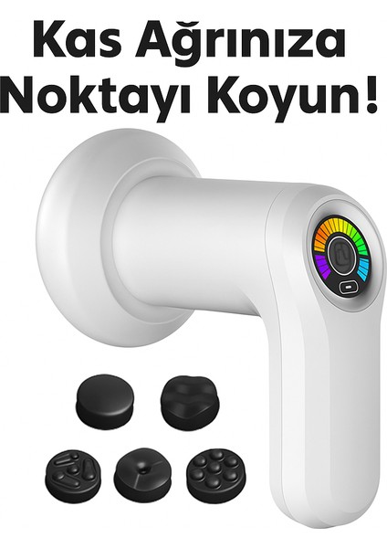 Çok Başlıklı Akıllı Masaj Profesyonel Tabancası Güçlü Derin Doku Masaj Aleti