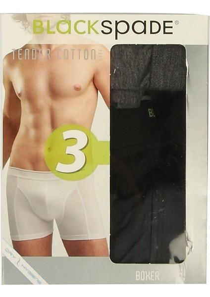 9673 ERKEK TENDER COTTON 3 LÜ SİYAH-ANTRA MELANJ-ANTRASİT BOXER
