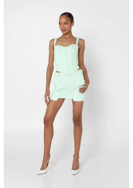 Mint Yeşili Sweetheart Yaka Corset Üst - Şık ve Rahat Tasarım fiyatları