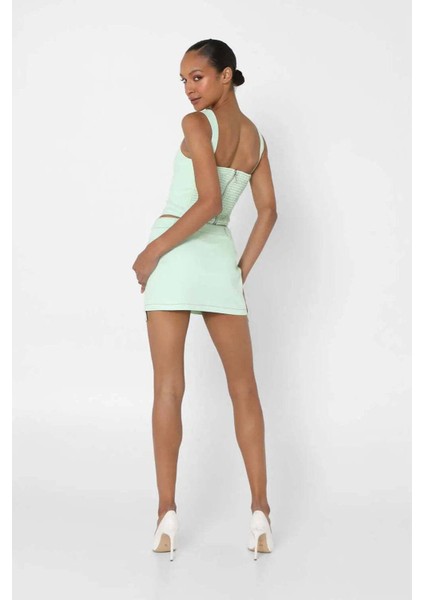 Mint Yeşili Sweetheart Yaka Corset Üst - Şık ve Rahat Tasarım modelleri