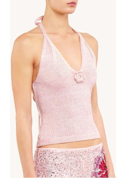 Şık Halter V Yaka Kadın Bluz - Daphne Top ile Göz Alıcı Görünün