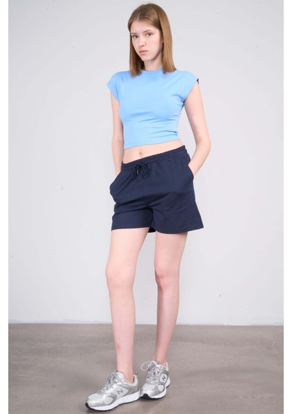 Çetinkaya Fithit 3266A Bayan Bisiklet Yaka 30/1 Likralı Süprem Crop T-Shirt Açık Mavi fiyatları