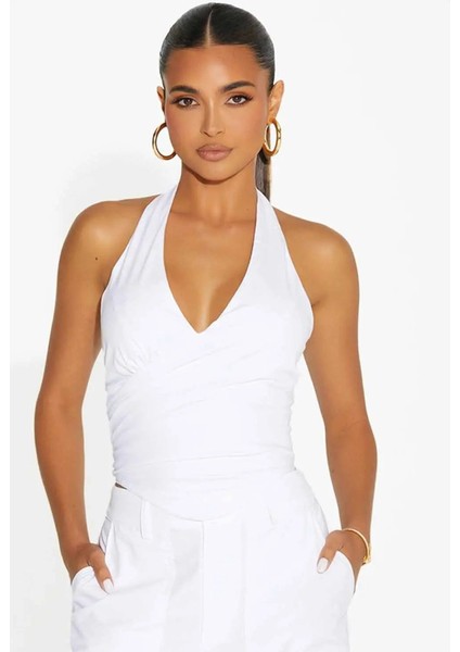 Şık All Wrapped Up Korse Üst - Kılıf Yaka ve Açık Sırt Detayı ile Modanın Zirvesi