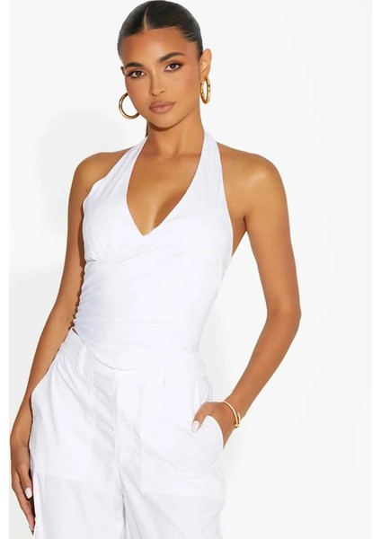 Şık All Wrapped Up Korse Üst - Kılıf Yaka ve Açık Sırt Detayı ile Modanın Zirvesi fırsatları