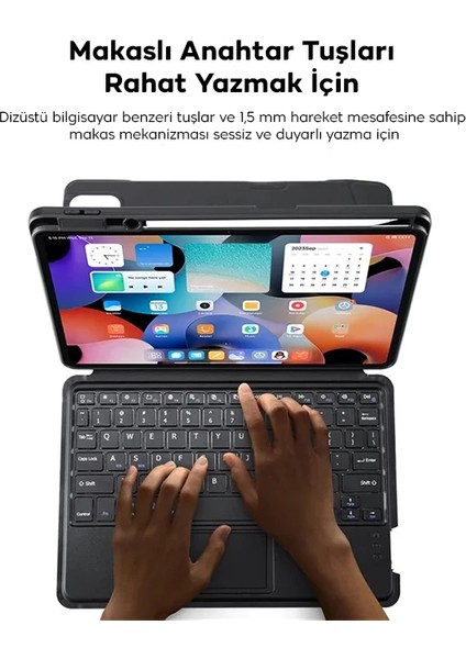 Dux Ducıs Galaxy Tab S8+ / S7+ / S7 Fe Için Ayrılabilir Bluetooth Klavye Touchpad - KA9292-9918