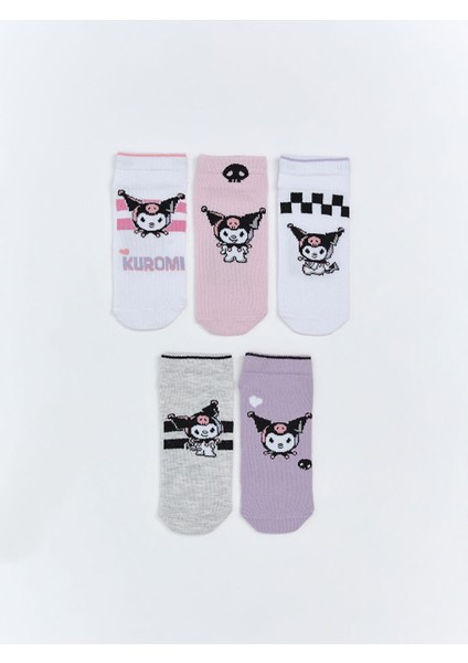 Yeni Sezon Kuromi Desenli Kiz Cocuk Patik Corap 5'li - S5PO37Z4